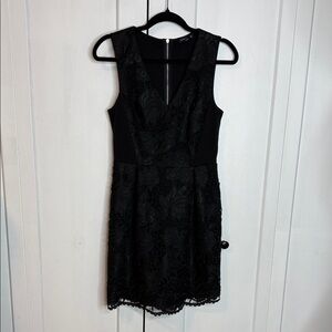Club Monaco Black Floral Mini Dress Approx small-medium